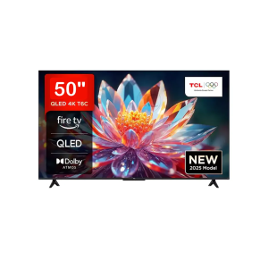 TCL 50T6C 50 inch QLED Smart TV 2025 120Hz VRR AiPQ HDR10+ MEMC 2GB+16GB Dolby Atmos Frameless, Bluetooth, Netflix & YouTube