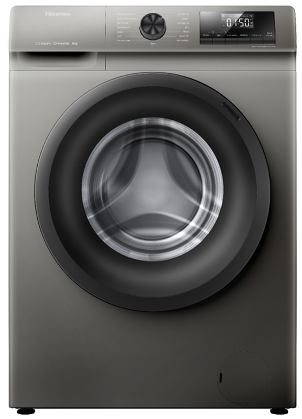 Hisense WFQP9014EVMT Front Load Washing Machine, 9KG – SilverHisense WFQP9014EVMT Front Load Washing Machine, 9KG – Silver