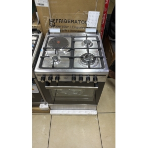 VON VCF663161FSX Freestanding Cooker – 3 Gas + 1 Electric Burners, Cast Iron Pan Support, Flame Failure Device