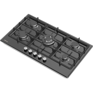 Hisense HGH951BS01 Built In Hob 5 Gas, 90CM – Black, Stainless Steel