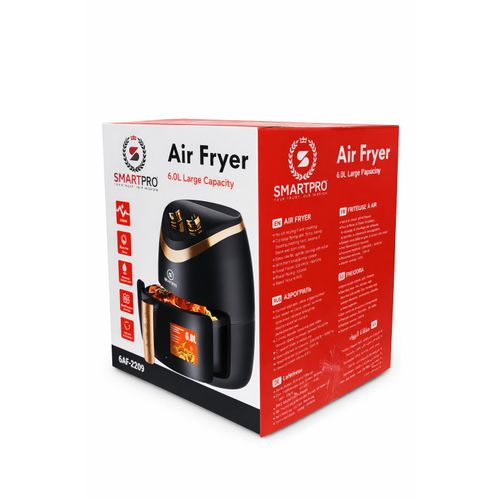 Smart Pro 6L Air Fryer Large Capacity Oil Free Cooker with Adjustable Temperature and Timer SAF-232B