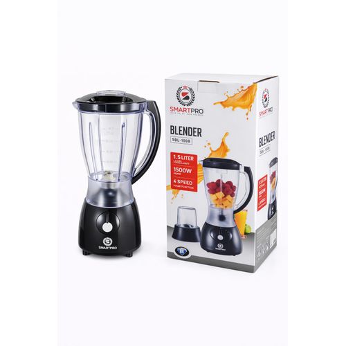 Smart Pro Blender SBL-100B 1.5L 1500W – 4 Speed + Pulse, Heavy Duty Kitchen Blender with Grinder – Black